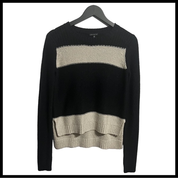 THEORY Silk Cashmere Colour Block Sweater - Picture 1 of 6